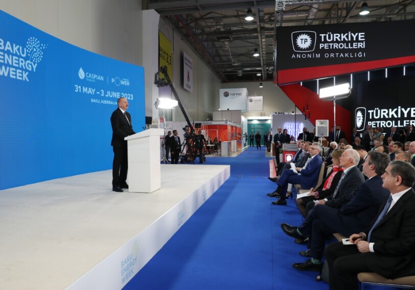 Ильхам Алиев выступает на церемонии официального открытия 28-й Международной выставки «Нефть и газ Каспия» (Фото-Видео-Добавлено)