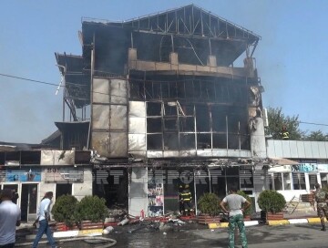 На рынке в Джалилабадском районе произошел пожар (Фото-Видео)